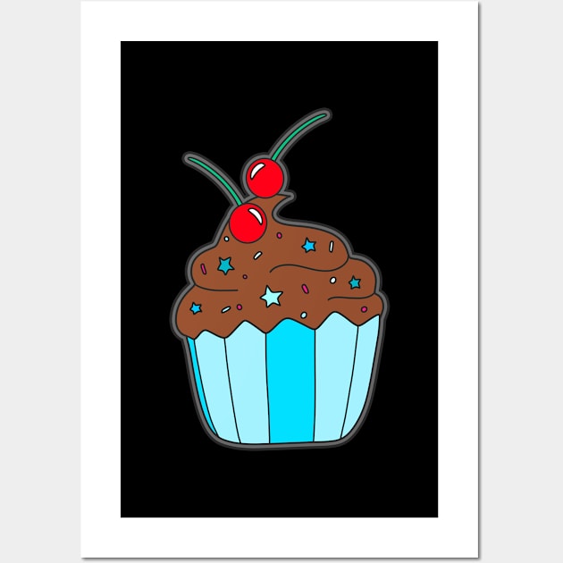 Chocolate Cupcake Wall Art by Kelly Louise Art